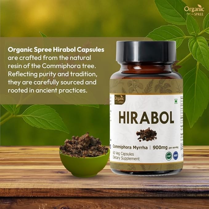 HIRABOL 60 Capsules | Commiphora myrrha (Hirabol) | 900mg per Serving | Natural 60 Capsules - Pack of 2