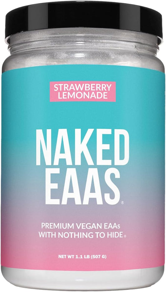 NAKED Strawberry Lemonade EAAs Amino Acids Powder, Vegan Essential Amino Acids, Instantized All Natural EAA Powder Supplement, 1.1LB - 26 Servings