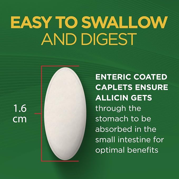 Garlique Garlic Extract Supplement, Healthy Cholesterol Formula, Odorless & Vegan-Friendly, 60 Caplets