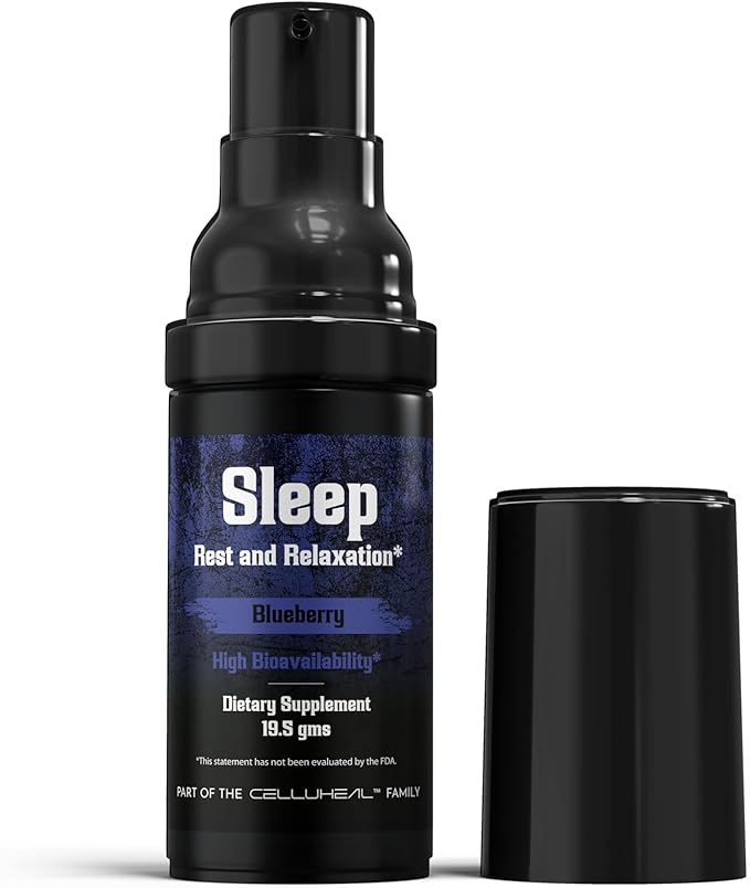 CelluStrength Sleep Spray - Blueberry Flavor, 30 Servings | Natural Support for Rest & Relaxation with GABA, Melatonin | High Bioavailability