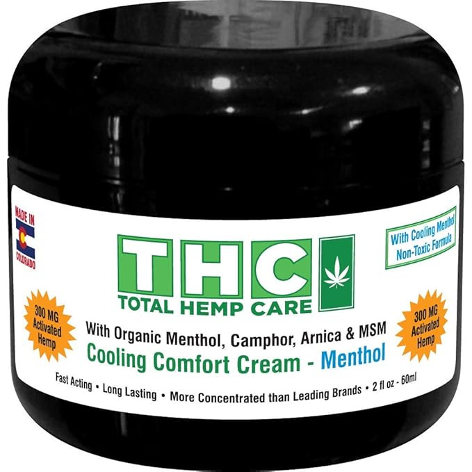 Organic Hemp Cream All Purpose Cooling Comfort with Activated Hemp, MSM, Arnica, Turmeric, Boswellia, Menthol and Aloe Vera | 300mg (2oz)