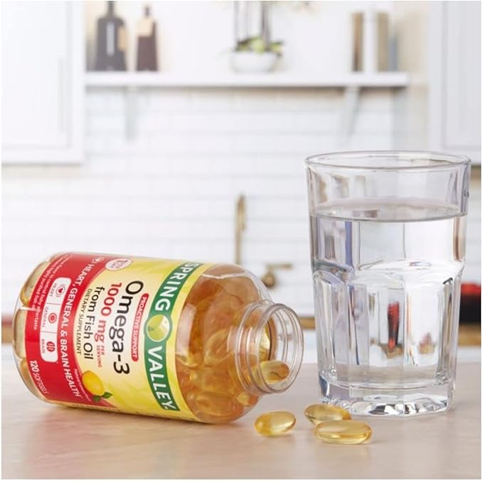 Spring Valley Omega-3 from Fish Oil, 1000 mg, 120 Count + STS Sticker.