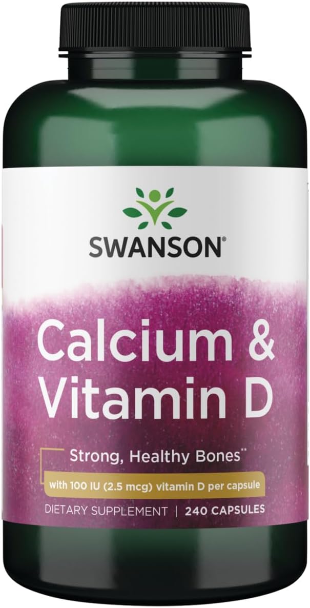 Swanson Calcium Citrate Calcium Carbonate Complex with Vitamin D Bone Muscle Nerve Health Blood Pressure Immune System Support Mineral Supplement 240 Capsules (Caps)