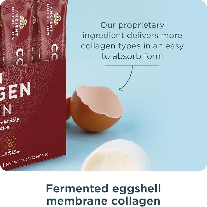 Ancient Nutrition Collagen Peptides Powder, Multi Collagen Protein, Women & Men, Vitamin C, Probiotics, Hydrolyzed Collagen, Supports Skin, Joints, Gut Health, Unflavored, 40 Stick Packs