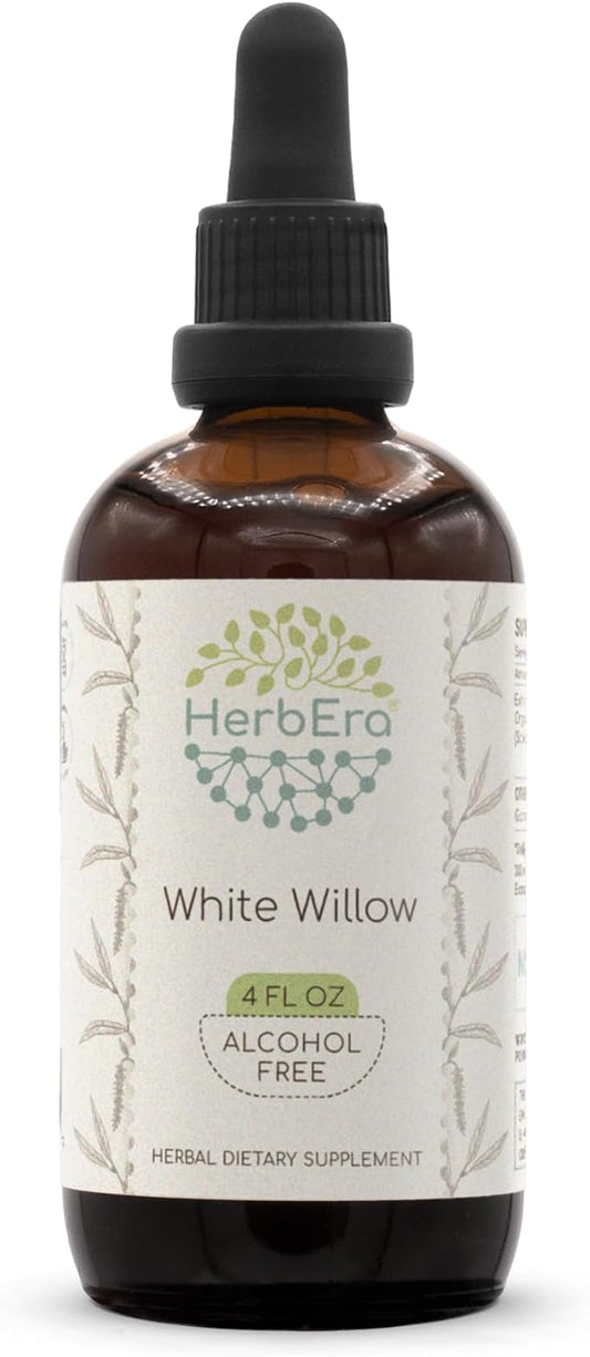 White Willow B120 Alcohol-Free Herbal Extract Tincture, Concentrated Liquid Drops Natural White Willow (Salix Alba) Dried Bark 4 fl oz