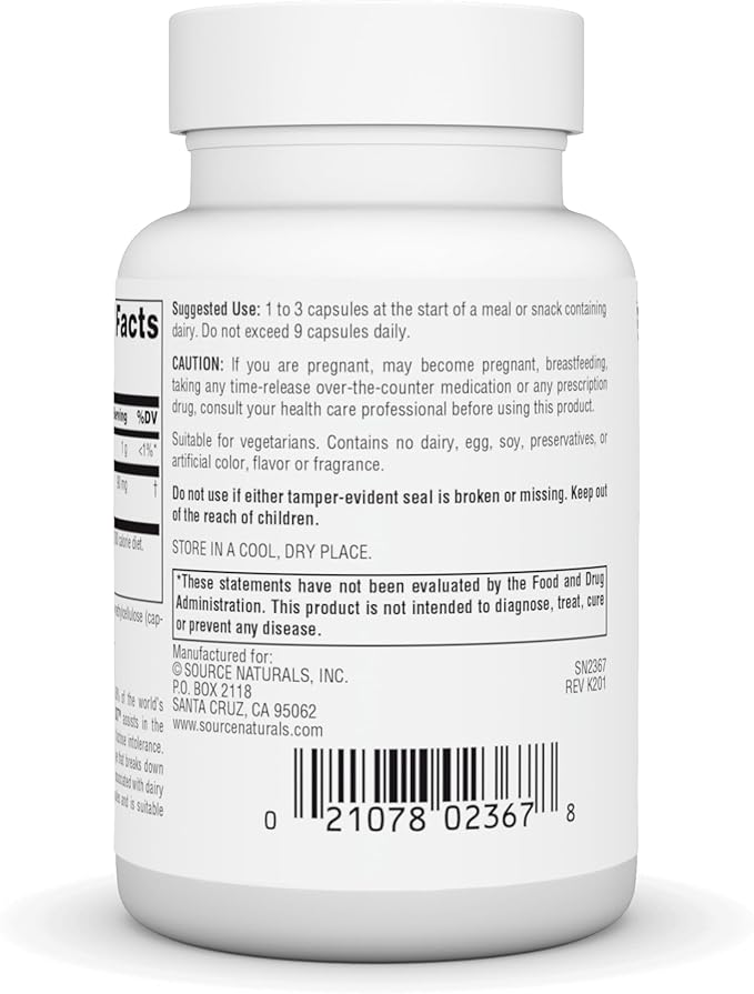 Source Naturals Lactase Digest, for Lactose Intolerance* - 90 Capsules