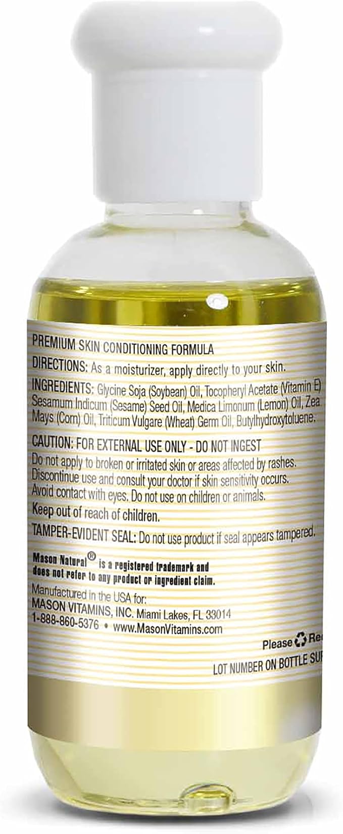 MASON NATURAL Vitamin E Oil, 30000 iu, Suitable for Vegetarians, Use Topically to Help Moisturize Dull, Dry Skin or Take as Dietary Supplement for Antioxidants and Anti-Aging Benefits, 2.5 Fl Oz