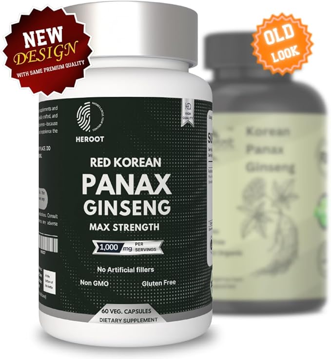 Panax Ginseng Capsule 500 MG Per Serving Energy, Serving for Mood, Cognitive Function and Energy Support, Non-GMO (Pack of 20 Capsule)
