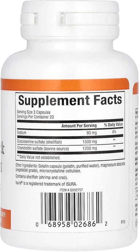 Natural Factors Glucosamine & Chondroitin, Supports Healthy Joints and Connective Tissue, 60 Capsules