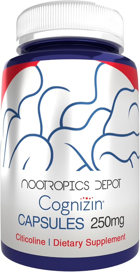 Nootropics Depot Cognizin Citicoline Capsules | 60 Count | Choline Supplement | Brain Health Supplement | Regulates Memory and Cognitive Function | Supports Attention, Focus and Recall