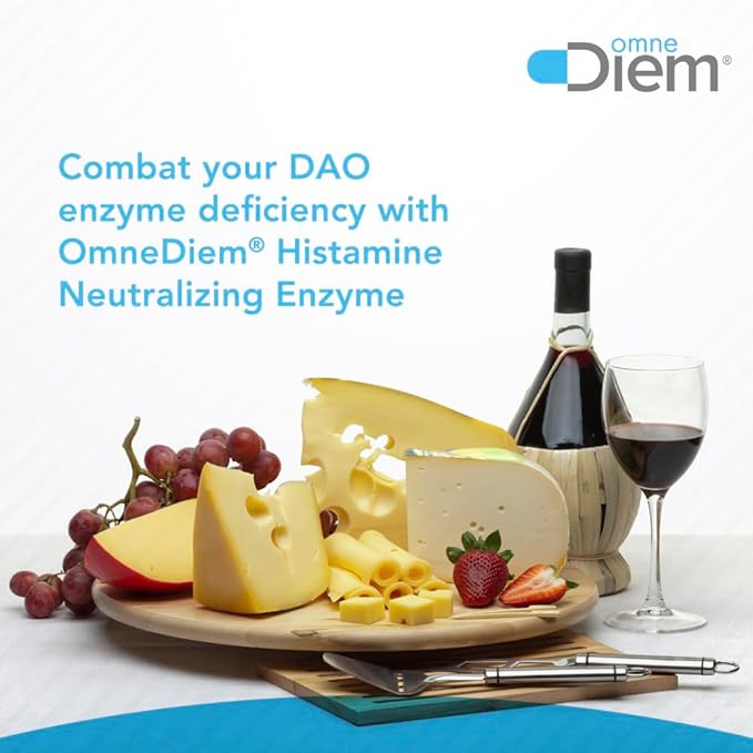 Omne Diem DAO 30,000 HDU - 60 Caps - Histamine Neutralizing Enzyme - Relieve Histamine Intolerance with Diamine Oxidase - The Original Tested DAO Enzyme Supplement