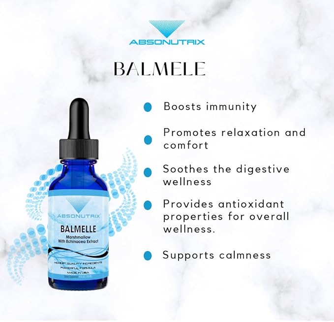 Absonutrix Balmele, 390 mg, 4 FL OZ Liquid, 302 Servings, Made in USA, Plant-Based Ingredients, Echinacea, Marshmallow Root, Gluten-Free, Non-GMO