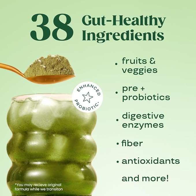 Bloom Nutrition Superfood Greens Powder, Digestive Enzymes with Probiotics and Prebiotics, Gut Health, Bloating Relief for Women, Chlorella, Green Juice Mix with Beet Root Powder, 60 SVG, Citrus