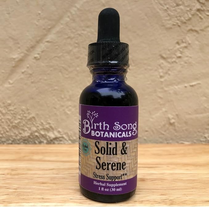 Solid & Serene Herbal Stress and Mood Support Tincture, Herbal Passionflower Supplement for Deep Relaxation, Naturally Calming Herbal Drops for Stress Support 1 oz. Bottle