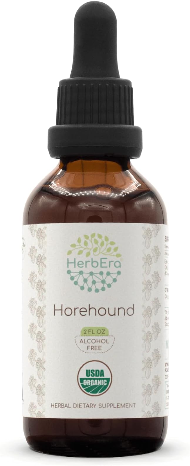 Horehound B60 USDA Organic Tincture | Alcohol-Free Extract, High-Potency Herbal Drops | Certified Organic Horehound (Marrubium vulgare) Dried Herb (2 oz)