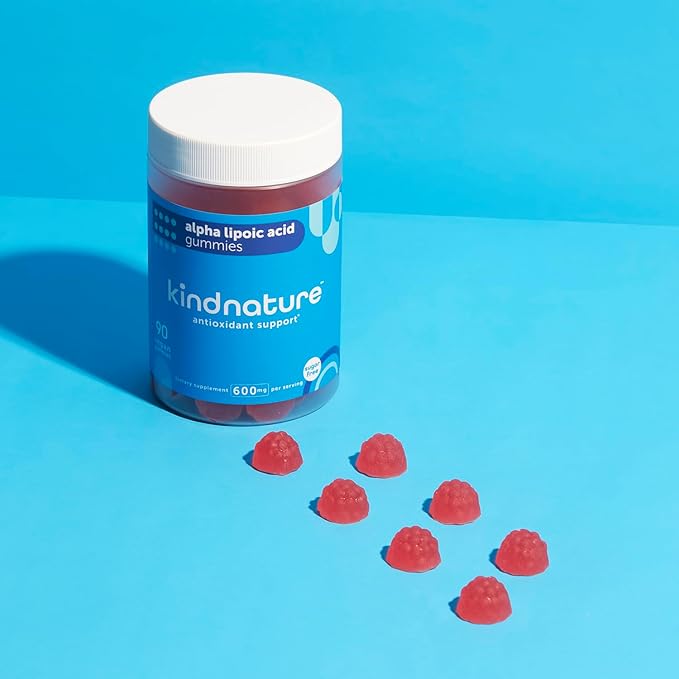 Kind Nature Alpha Lipoic Acid Gummies - Vegan, Sugar-Free, Low Calorie 600 mg ALA Supplement - Pure ALA Alpha Lipoic Acid 600mg for Antioxidant Support