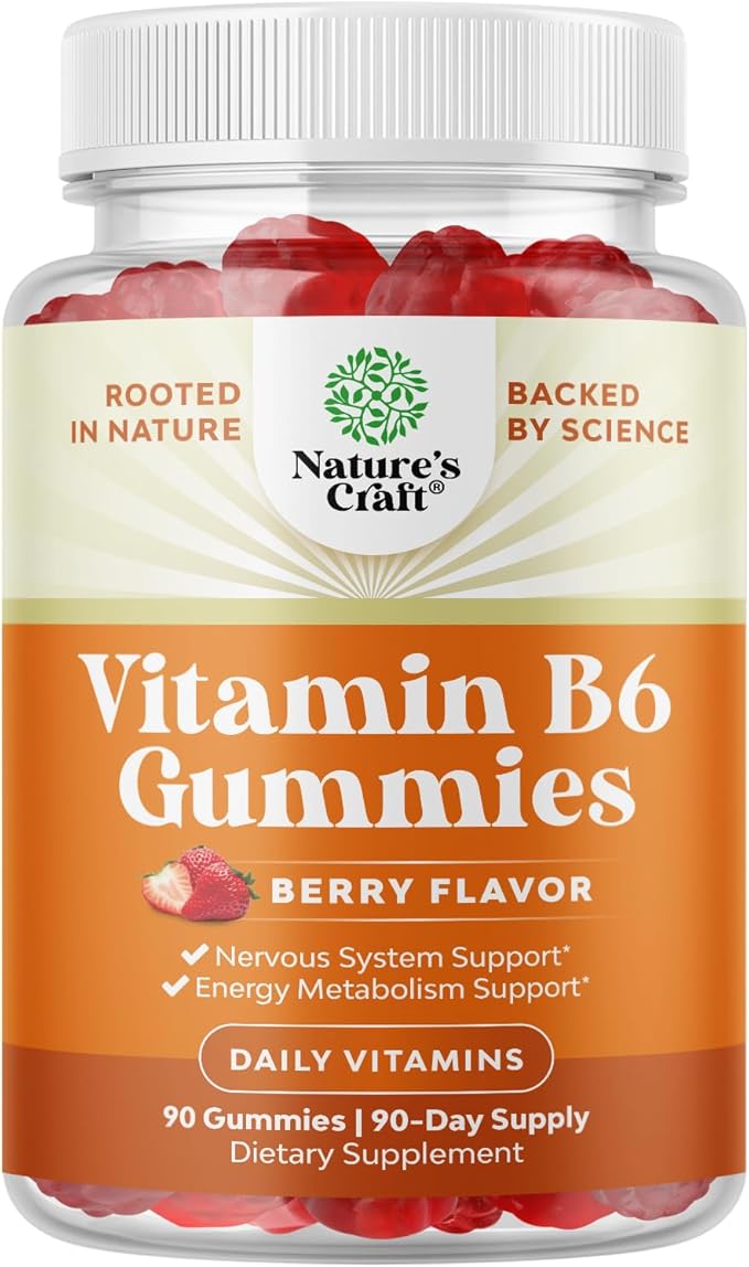 Potent Vitamin B6 Gummies for Adults - Vitamin B6 50mg Per Serving Gummy Vitamins for Women and Men for Immune Nerve and Mood Support - Vegan Kosher B6 Vitamins Gummies for Women and Men - 90 count