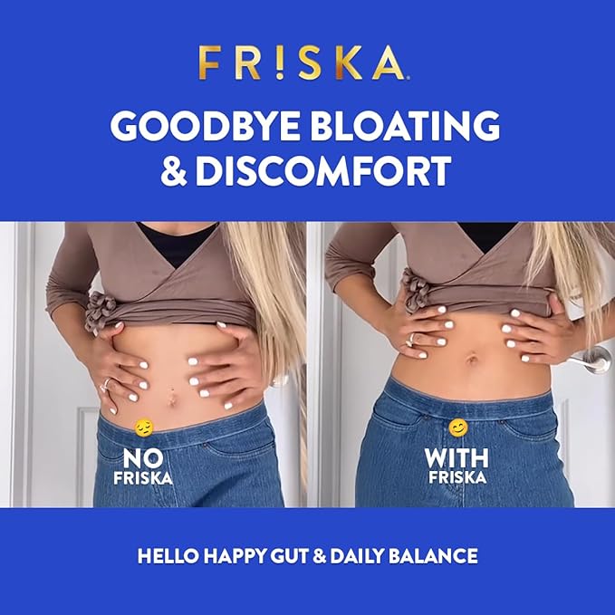 FRISKA Women’s Daily Digestive Enzyme and Probiotics Supplement, Advanced Natural Support for Female Digestive Health, Fights Bloating, Eases Digestion, Supports Nutrient Absorption, 30 Capsules