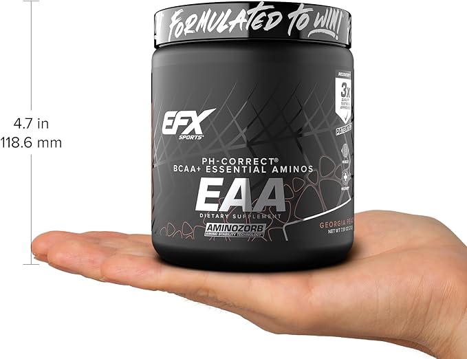 EFX Sports Training Ground EAA | Essential Amino Acids Supplement | Energy & Protein Synthesis | Pre, Intra, or Post Workout | 40 Servings (Georgia Peach)