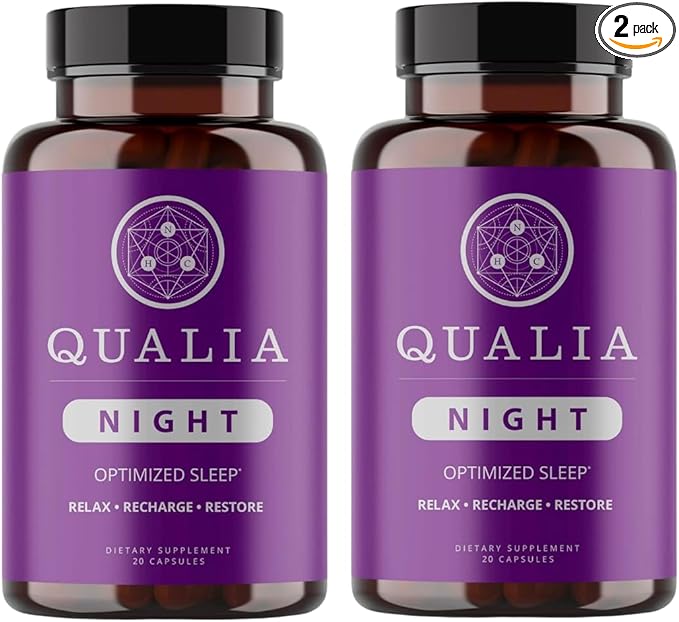 NEUROHACKER COLLECTIVE Qualia Night Sleep Aid | Non-Habit Forming | Science-Backed Supplement for Deep Refreshing Sleep | Melatonin-Free, Vegan, Non-GMO, Gluten-Free