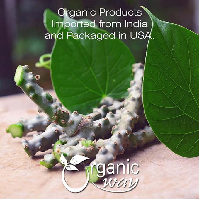 Organic Way Premium Grade Guduchi Powder (Tinospora cordifolia) - Organic & Kosher Certified | Raw, Vegan, Non GMO & Gluten Free | USDA Certified | Origin - India (1LBS / 16Oz)