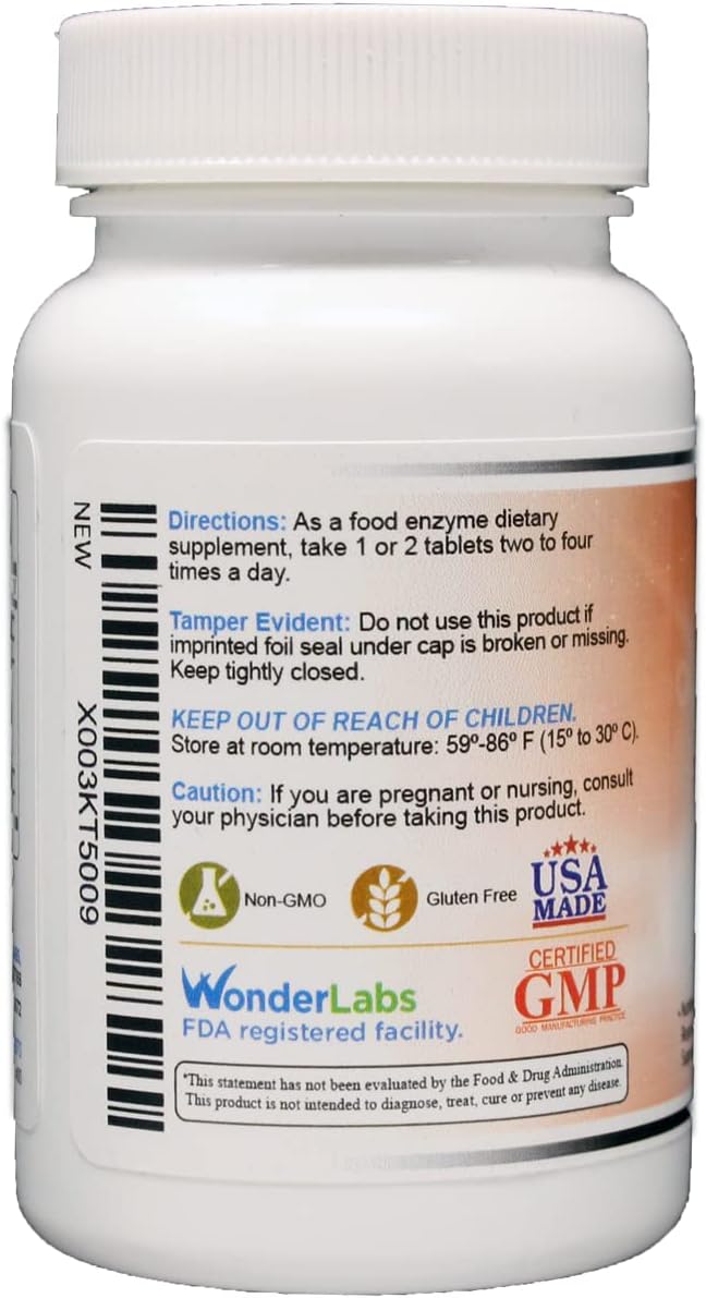 Proteolytic Enzymes | Bromelain Papain Pancreatin Trypsin 550 mg Total with Standardized Amylase, Lipase, and Protease, 100 Tablets