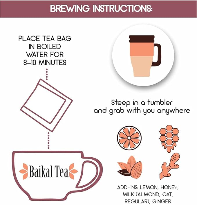 Chaga Reishi Tea Wild Chaga Tea with Reishi - 30 Unbleached Tea Bags - Ganoderma Lingzhi Mushroom Supplement Tea with Wild Chaga