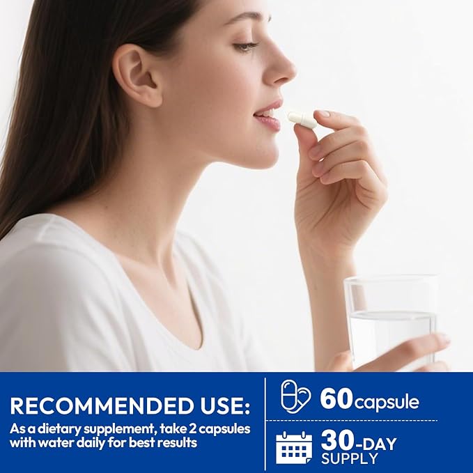 Magnesium L-Threonate Supplement, 59 Capsules, Liposomal Magnesium for Brain, Energy, and Heart Health, Supports Relaxation & Overall Daily Wellness Naturally