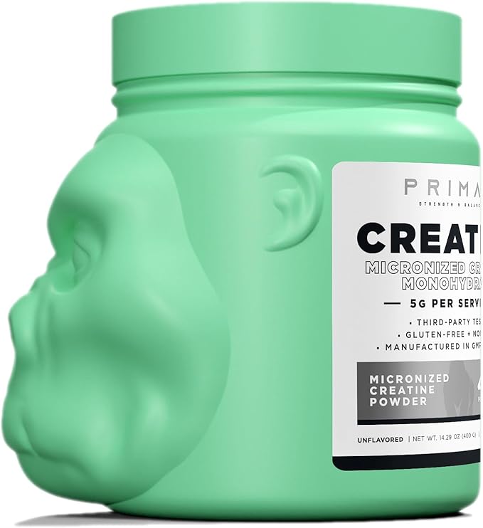 Primal Creatine Monohydrate Powder (400 Grams) | Unflavored Micronized Creatine Muscle Development Supplement for Pre-Workout & Recovery | 5g Creatine Monohydrate per Serving