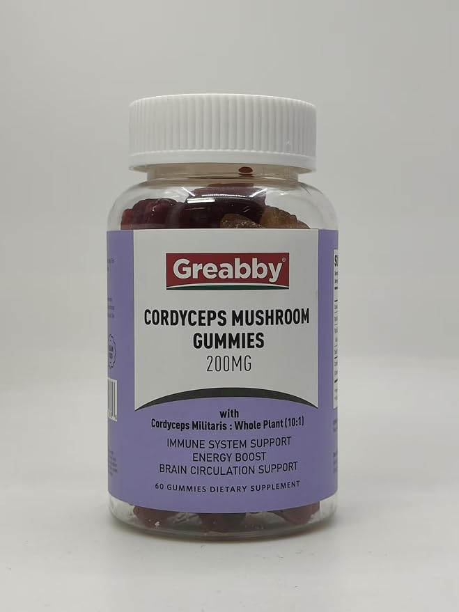 Cordyceps 2000mg Gummies, Mushrooms Herbal Supplements, Cordyceps Mushroom Extract - Cordyceps Mushroom Gummies, Natural Energy(60 Count)