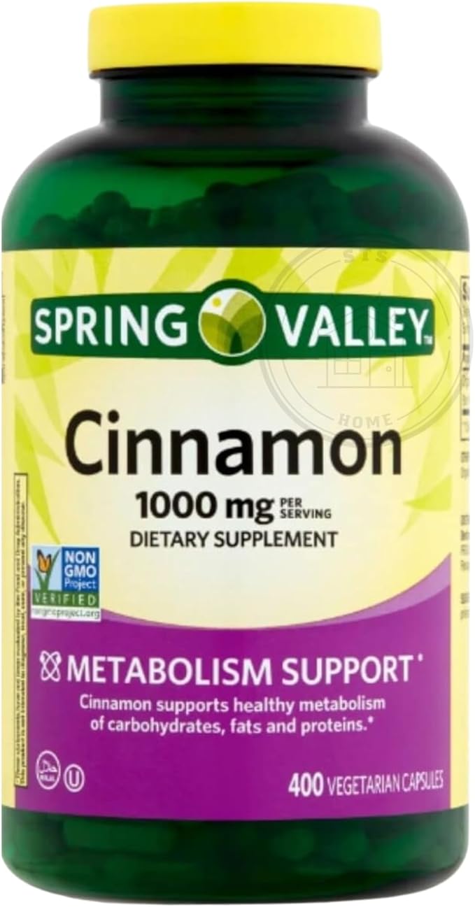 Spring Valley Cinnamon Dietary Supplement, 1000 mg, 400 Count + STS Sticker.