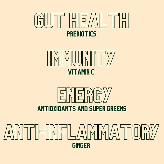 Let's Go Chia Ginger & Greens Alkalizing Blend, Organic Superfood Powder with Ginger, Spirulina, Chlorella and Super Greens, Gut Health, Ginger Powder, 25 Servings
