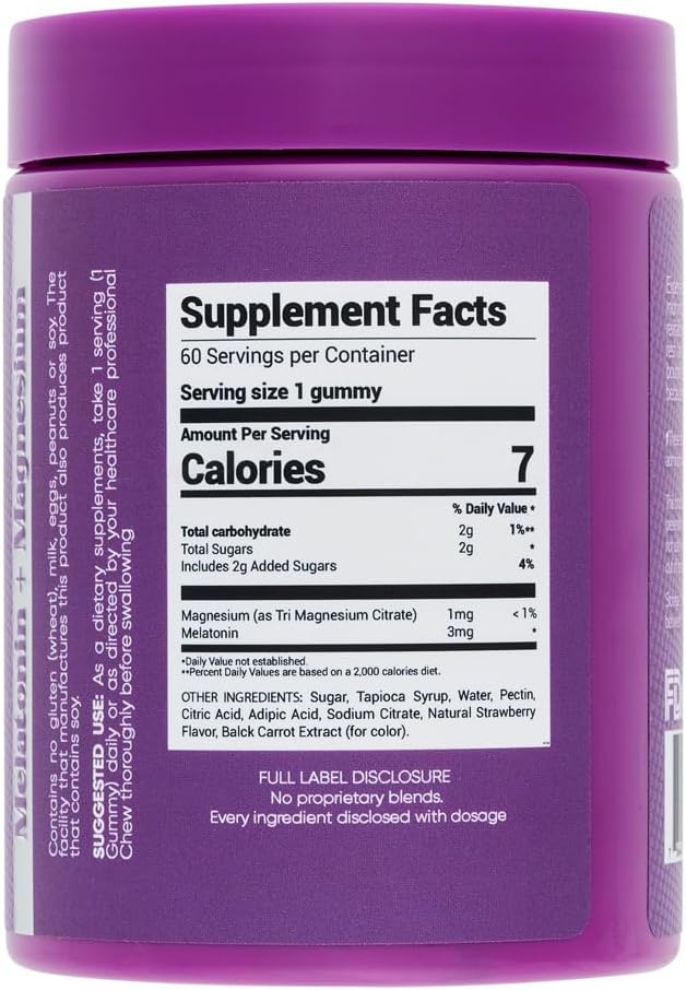 ZIVA Sleep Support Gummies – Melatonin & Magnesium Sleep Aid for Adults – Restful Sleep Formula with Natural Berry Flavor