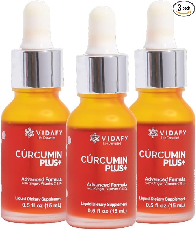 Turmeric Curcumin Plus with BioMS - Pack of 3 Liquid Drops Curcumin Supplements