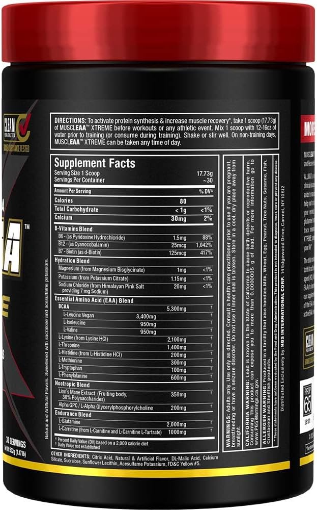 ALLMAX MUSCLEAA Xtreme, Pina Colada - 532 g Powder - Provides EAAs, BCAAs & Hydration - Up to 30 Servings
