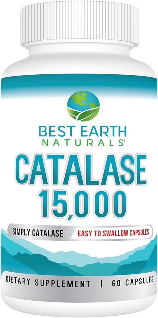 Best Earth Naturals Catalase Supplement 15,000 - Hair Supplements for Strong Hair - 60 Capsules (60-Day Supply)