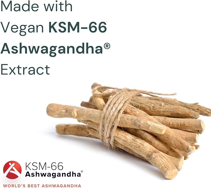 Natgrown Ashwagandha KSM 66 Supplement 600 mg - Stress, Mood, & Athletic Support - Organic KSM66 Root Extract with 5% Withanolides - Vegan Capsules - 60 Count