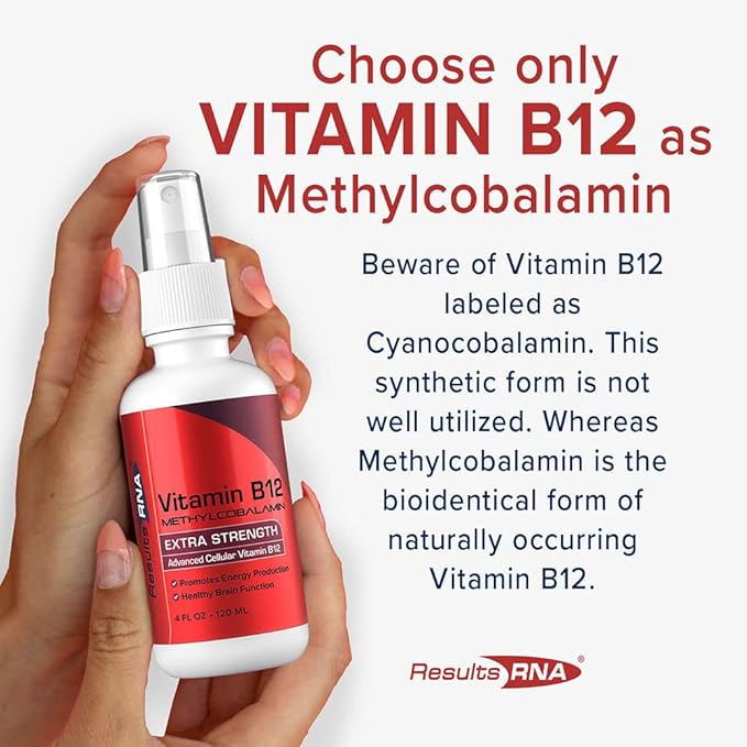 Results RNA - Advanced Cellular Vitamin B12 Methylcobalamin Supports Heart Health, Good Mood, Energy & Brain Function. Enjoy Superior Absorption Vitamin B12 Formula. (2 oz - 30 Servings)
