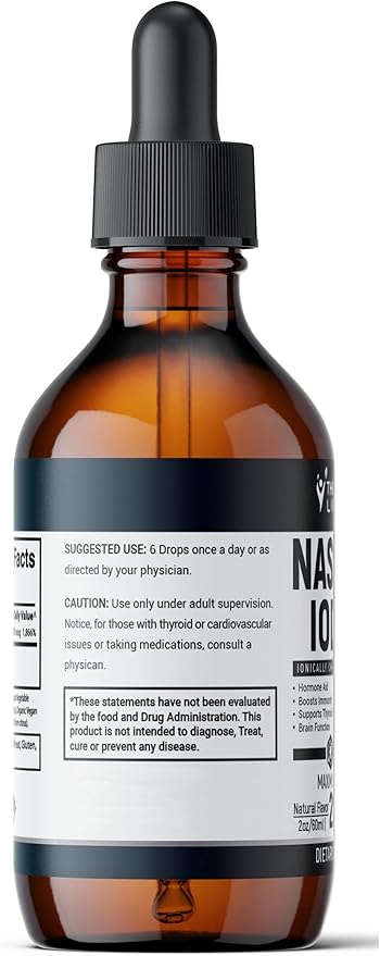 Nascent Iodine Organic | 2800mcg | Potassium Iodide | Iodine Supplement | Iodine Drops | Vegan | Clear Color | Large 2oz