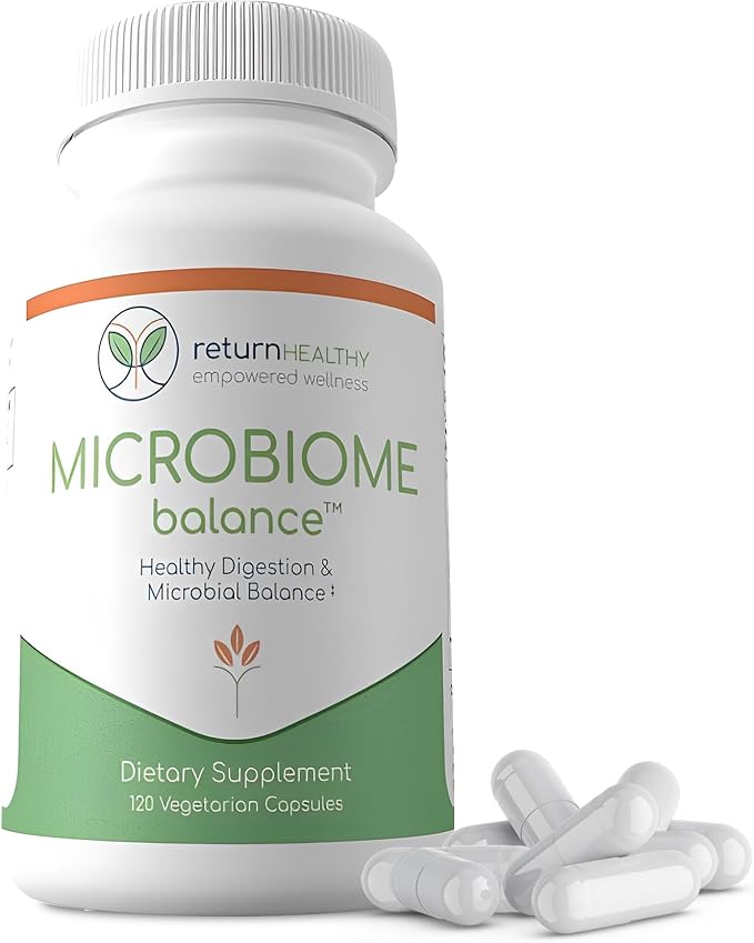 Microbiome Balance, Gut Health Supplements for Women and Men, Digestion Supplement with Monolaurin and Caprylic Acid, All-Natural Detoxification Supplement for Digestive Health, Digestive Boost 120 C