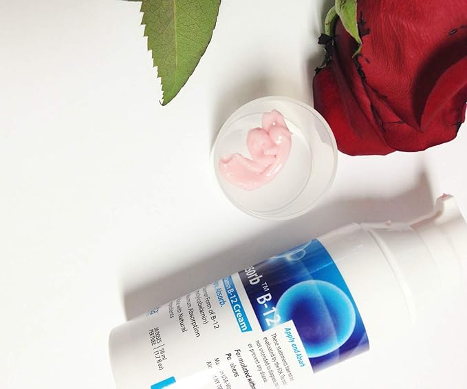 Vitamin B12 Cream Methyl B-12, Methylcobalamin B12 1000 mcg Energy, Health & Vibrant Skin, Powerful Topical B12 Skin Cream - Helps with Eczema & Psoriasis.Energy Like B12 Patch