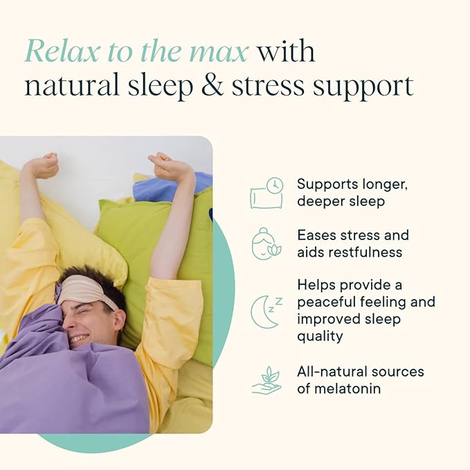 Ora Organic Natural Sleep Aid Supplement Stress Support Calming Herbal Blend with Melatonin from Tart Cherry - Includes Magnesium Citrate, Valerian Root, and Lemon Balm - 1 Month Supply, 60 Capsules