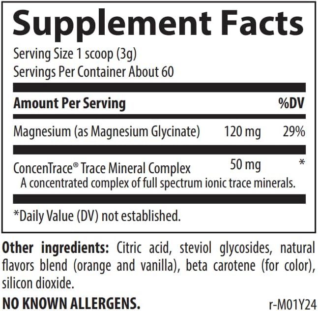 Trace Minerals Magnesium Glycinate 120mg - Drink Mix to Support Healthy Digestion & Muscles - Immune System Support Powder - Magnesium Supplement to Aid Healthy Sleep - Grape, 180g (60 Servings)