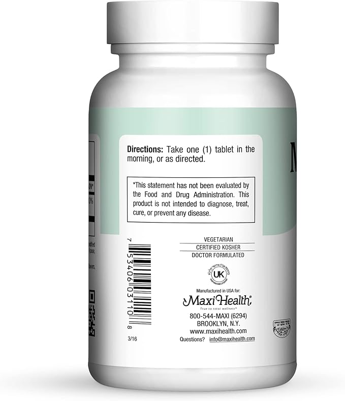 Maxi Health B-6 - Vitamin B6-100 mg Cardiovascular Health - 100 Tablets - Kosher (100 Count)