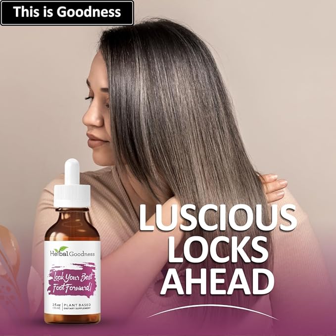 Herbal Goodness Look Your Best Foot Forward - 2oz Bottle - Plant-Based Beauty Liquid Extract for Skin, Hair & Nails. Substitute Liquid Collagen for Women & Biotin, Horsetail Supplements