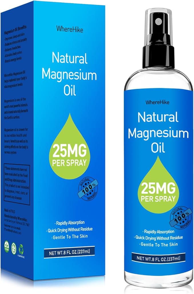 Magnesium Spray, Pure Magnesium Oil Spray for Feet,Ideal Gift for Muscle Relaxation&Better Sleep,Rapid Absorption,Quick Drying Without Residue-Unflavored