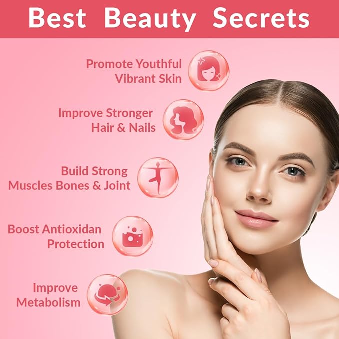 Collagen Gummies for Women, Hydrolyzed Collagen Peptides Gummies with Biotin, Collagen Supplements Gummy with Vitamin B12, C, D, Zinc for Hair Skin Nail
