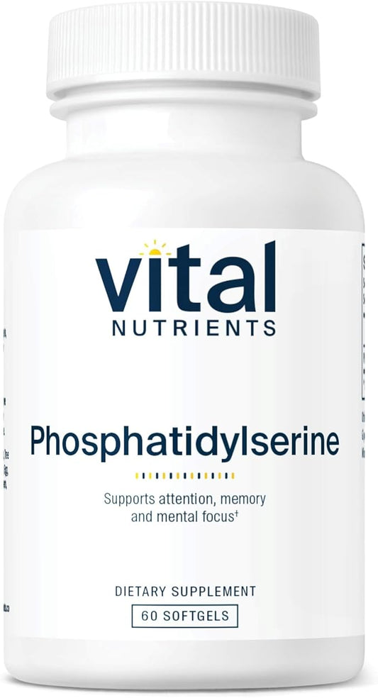 Vital Nutrients Phosphatidylserine | 150mg Phosphatidylserine Supplement | Powerful Nootropic for Attention, Memory, and Mental Focus Support* | Gluten, Dairy, Soy Free | Non-GMO | 60 Softgels