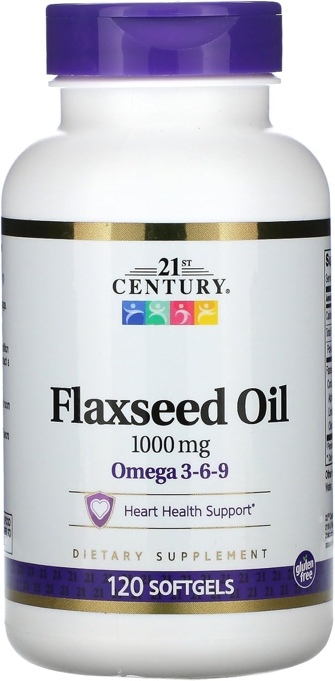 21st Century Flaxseed Oil 1000 Mg Softgels, 120-Count (22871)
