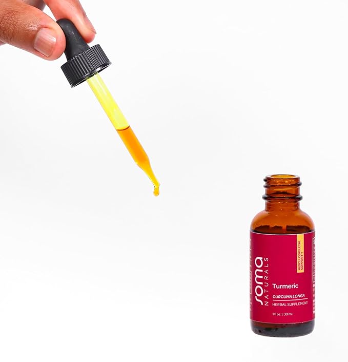 Organic Turmeric Liquid Extract, Curcumin Drops for Joint & Skin, Helps Immune Function & Clarity, Non-GMO, Gluten-Free, 1fl oz, 30ml